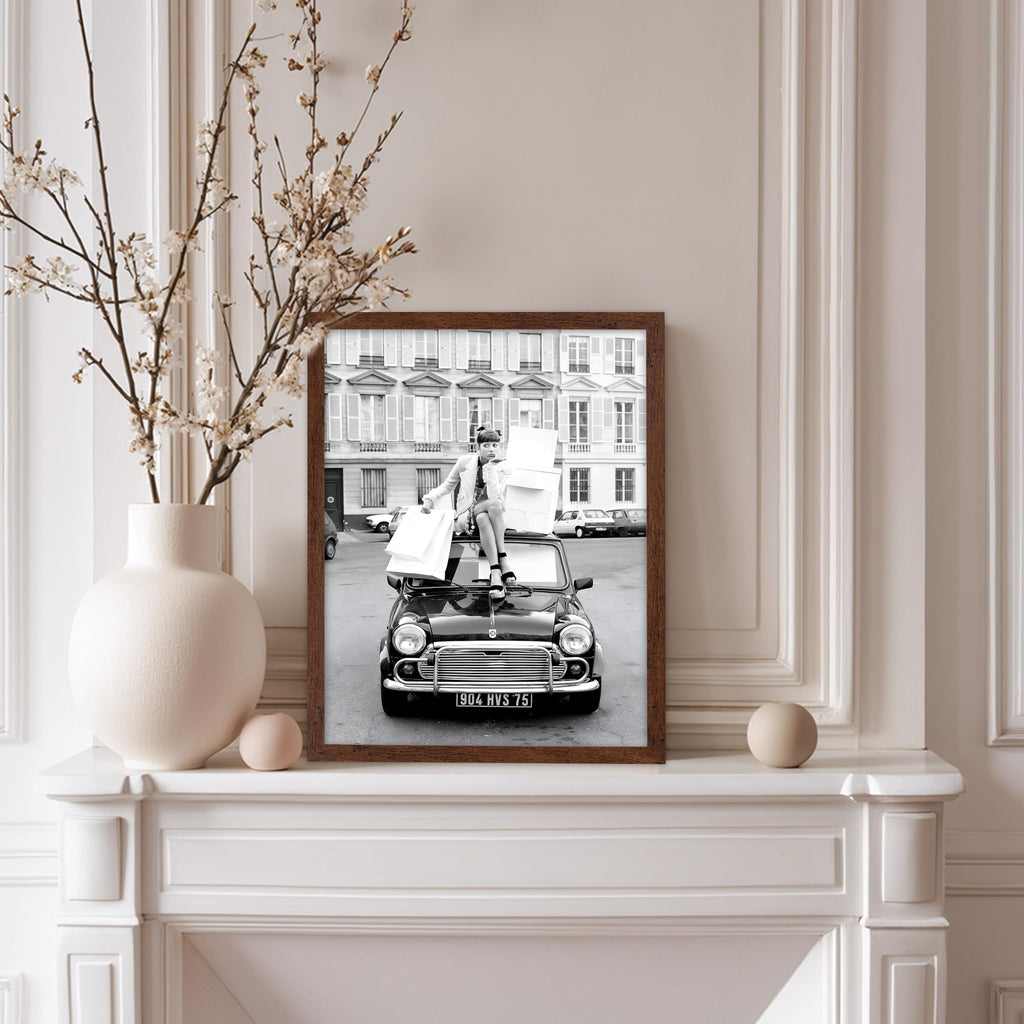 Fashion Poster - Shopping in Paris Print - Fashion Photography - Glam Gift for Her, Women, Fashionista, Designer Fans