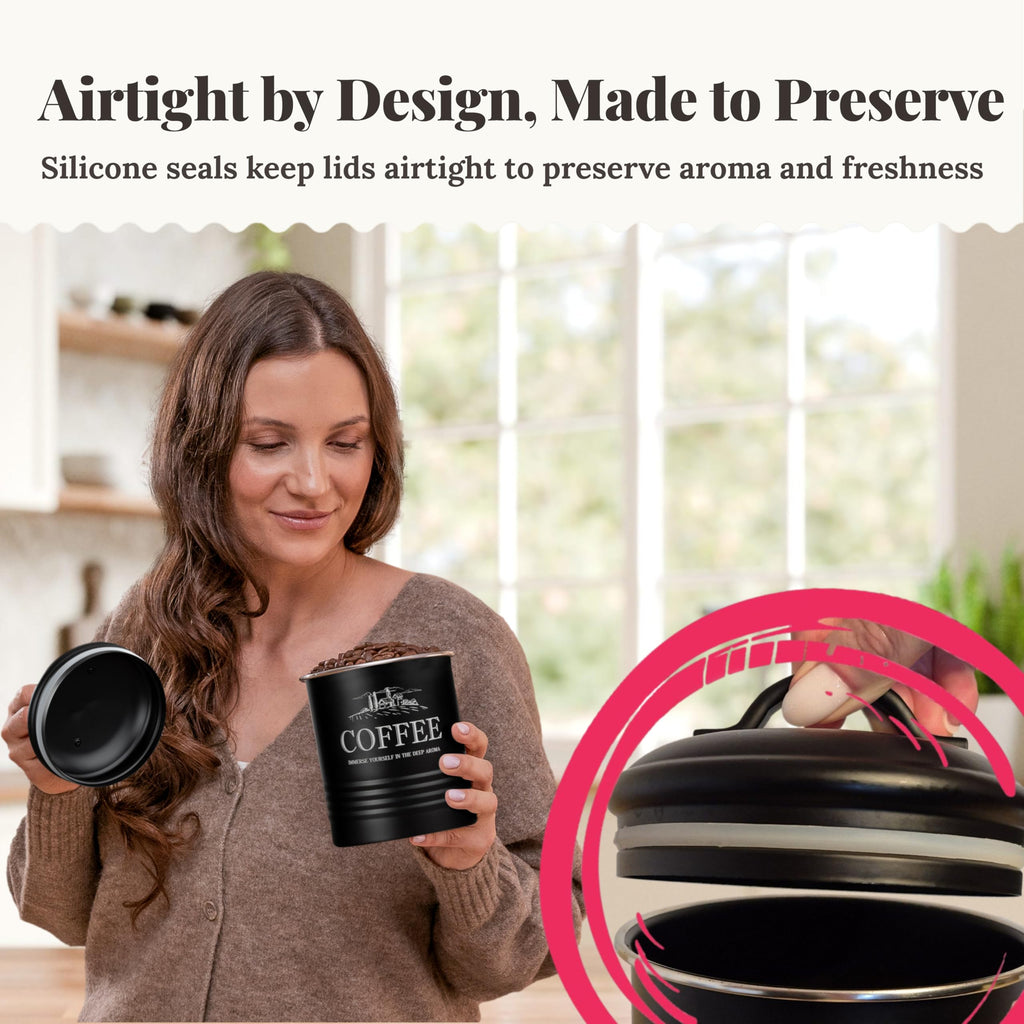 5-Piece Farmhouse Kitchen Canister Sets Counter