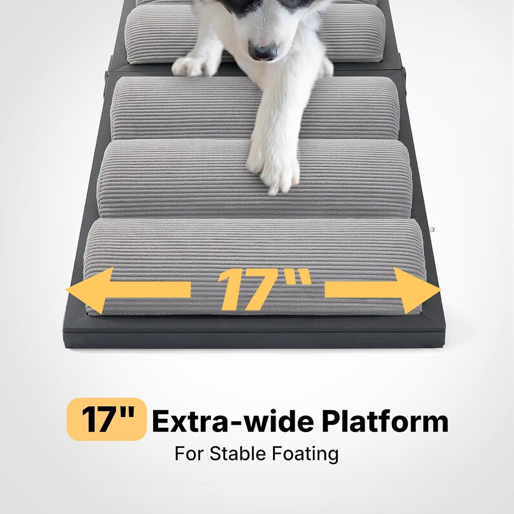 Foldable Dog Ramp for Bed Couch Large Dogs, Adjustable 17-23'' High