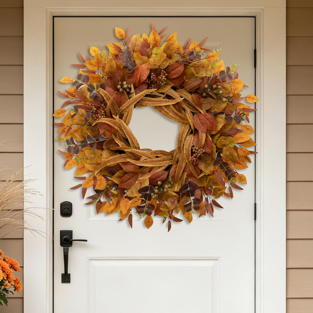 26 Inch Fall Wreaths for Front Door Eucalyptus Berry Wreath