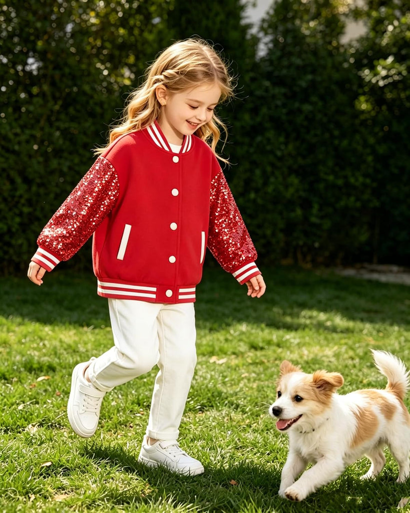 Kids Varsity Baseball Bomber Jacket Uniform Unisex Boys Girls