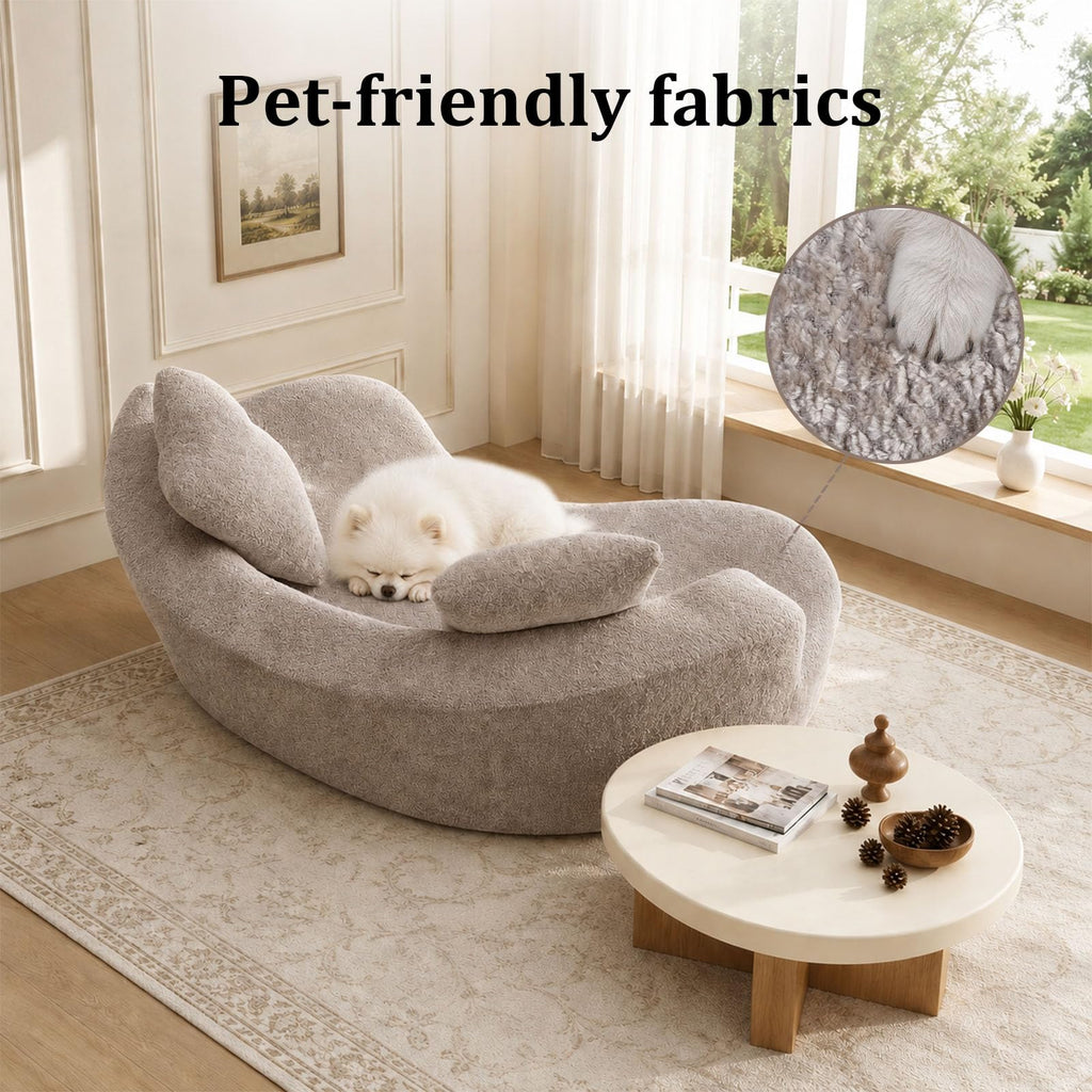 80" Curved, Small Loveseat Curved Couch (Camel)