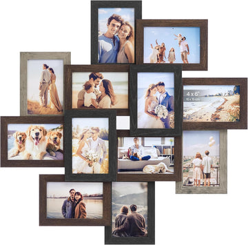 4x6 Picture Frames Collage Wall Decor, 12-Pack | Photo Collage Frame, Multi Picture Frame Set with Glass Front