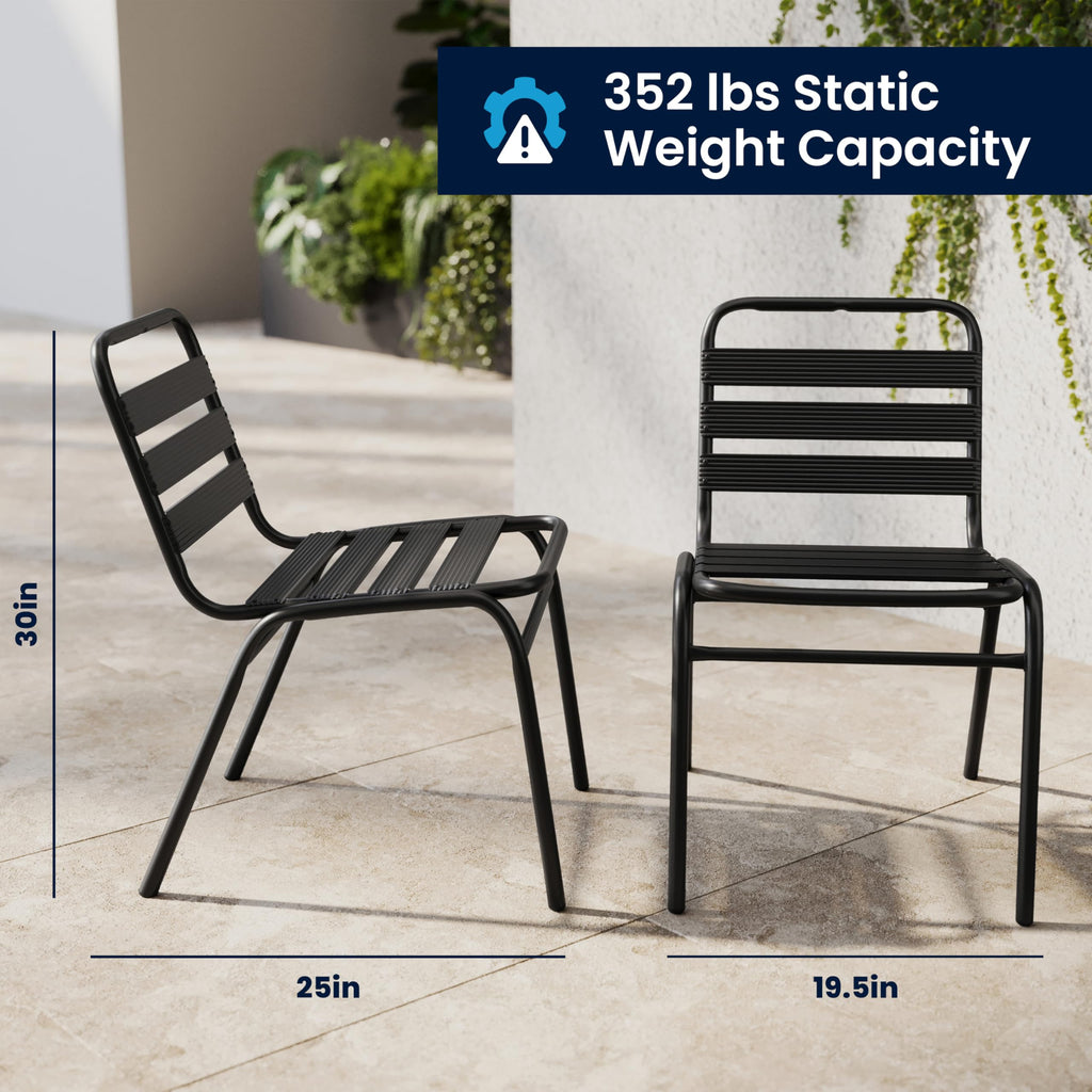 Black Stacking Metal Dining Chair