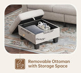 Sectional Couches for Living Room - Convertible L Shaped Couch with Storage Ottoman