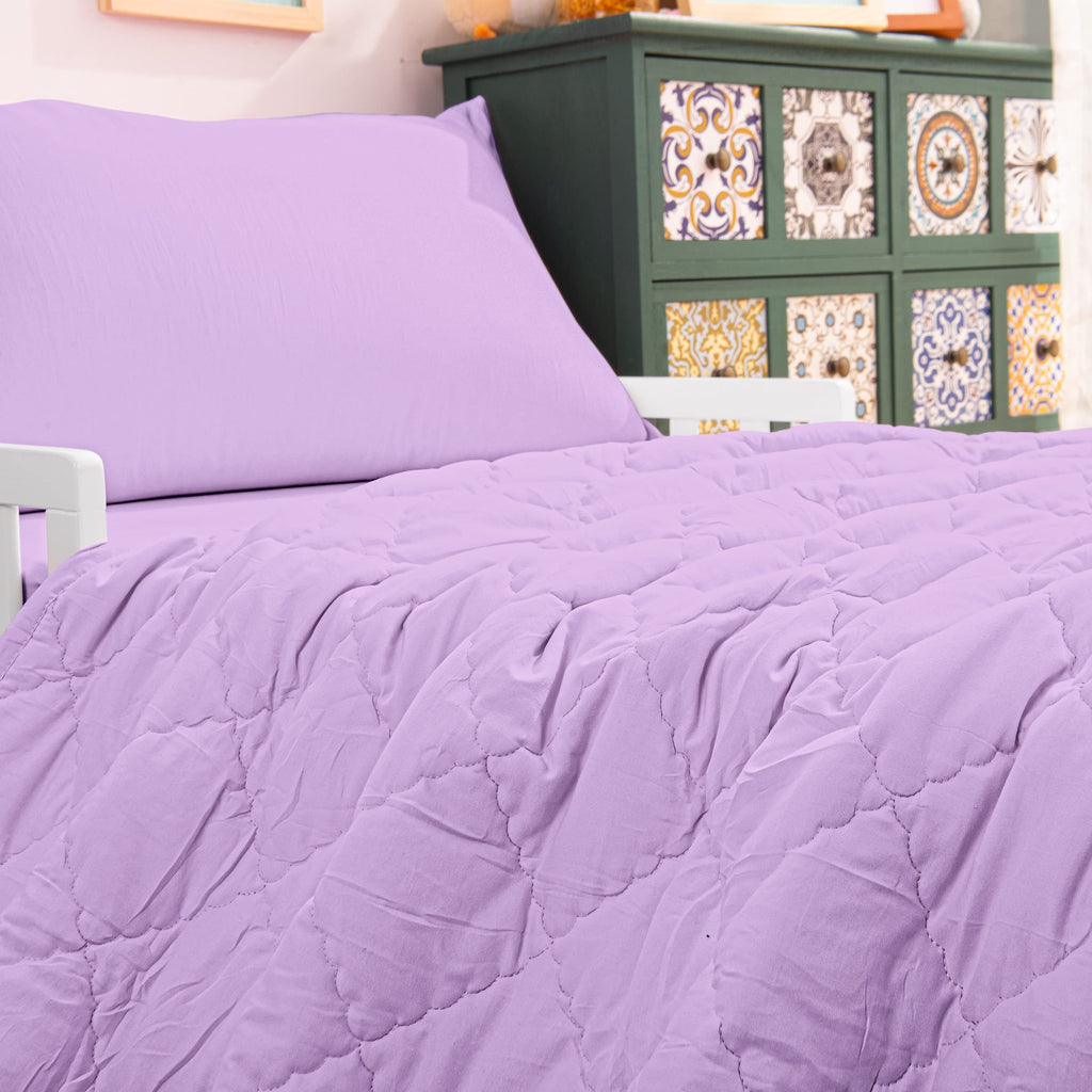 Toddler Microfiber Bedding Set, 4 Piece, Lavender