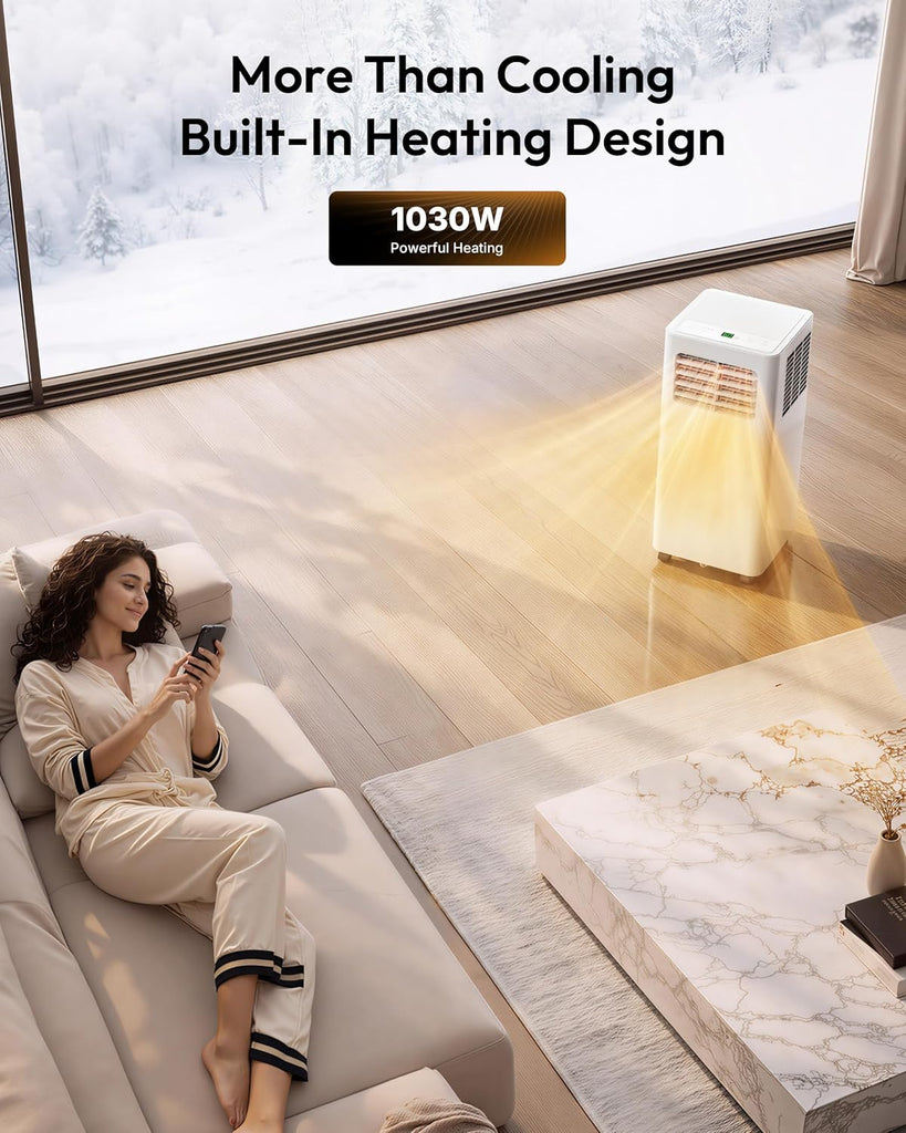 Portable Air Conditioners 12,000 BTU, 5-in-1 Portable AC Unit Up to 550 Sq.Ft.with Cool, Heat, Fan, Dehumidifier