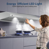 30 Inch Stainless Steel Under Cabinet Range Hood 400 CFM 3 Speed LED Lights