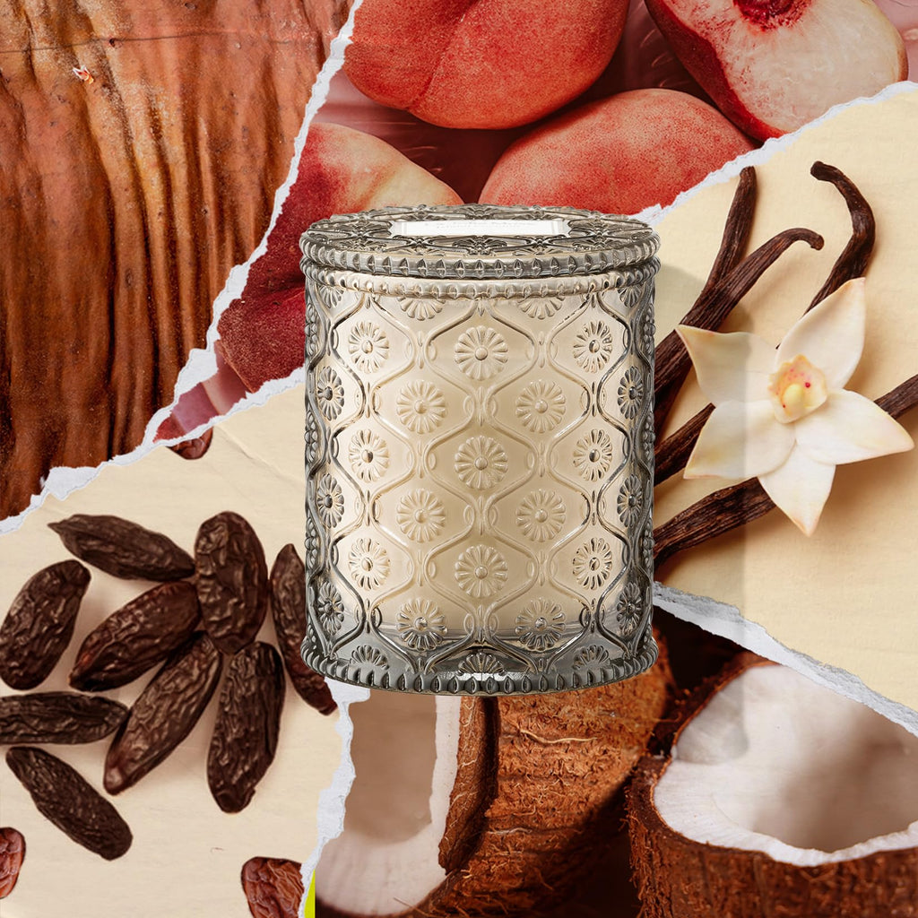 Island Coconut Vanilla Scented Candles, Soy, 40 Hrs