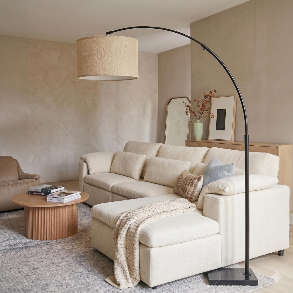 Logan Arc Floor Lamp, Bright Standing Lamp s, Offices & Bedrooms, Modern Living Room Décor, Tall Hanging Floor Lamp