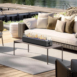 36-inch Table Top Propane Fire Pit, 40,000 BTU Tabletop Firepit for Patio, Outdoor Portable Rectangular Fire Bowl w/Wind Glass Shield, Glass Rocks - Image 5