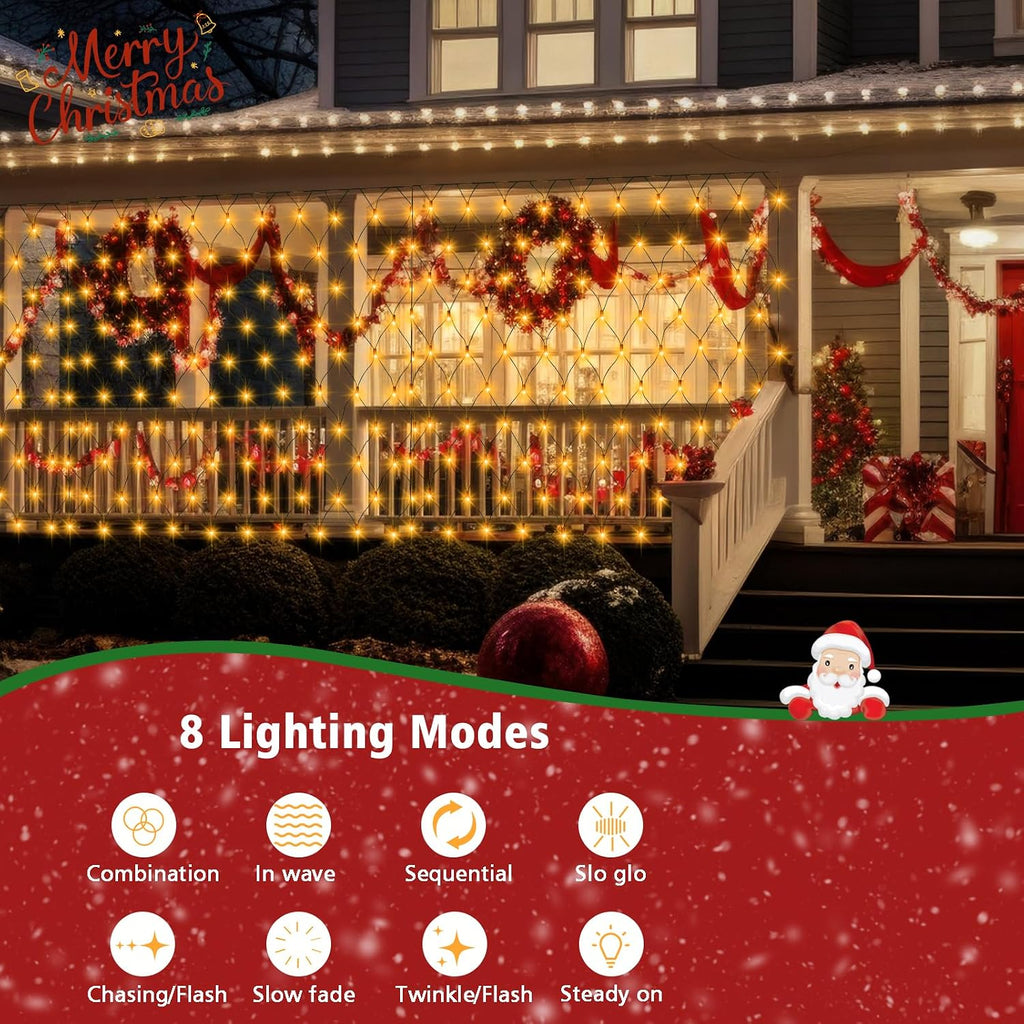 20Ft x 13Ft Large Christmas Net Lights Warm White Fully Waterproof