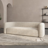 Acanva Luxury Modern Tight Curved Back Velvet Sofa, Minimalist Style Comfy Couch for Living Room Apartment, 3 Seater