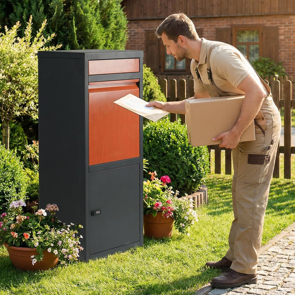 Package Delivery Boxes with Combination Lock- Parcel Drop Boxes Large Mailboxes for Packages 2-in-1 Design for Letters