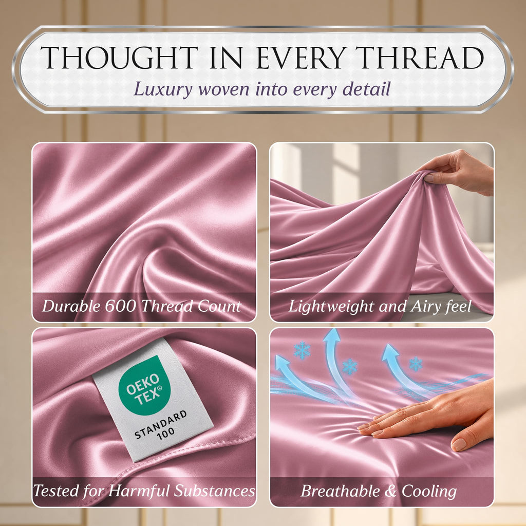 Satin Fitted Sheet Full Size | Softer Than Silk | Luxury 1 Pc Set
