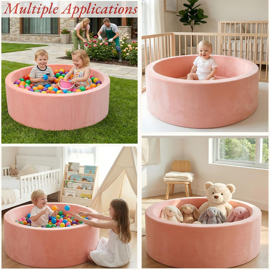 Baby Foam Ball Pit, 35.4"x 11.8" Ball Pits for Toddlers,Pink