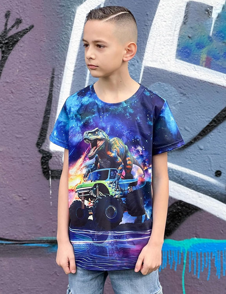 Boys T-Shirts Kids Neon 3D Graphic Tees