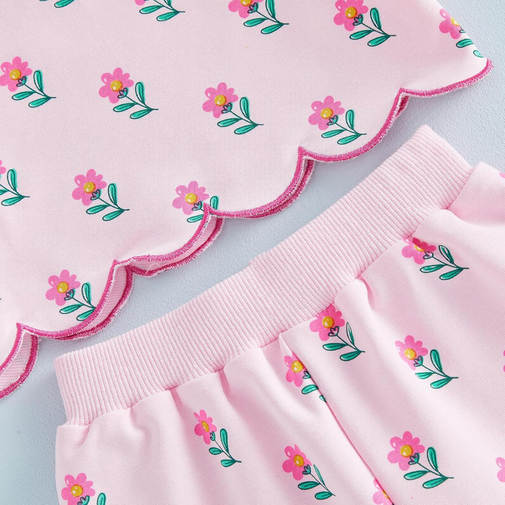 Toddler Baby Girl Clothes Floral Sweatshirt Pants Sets
