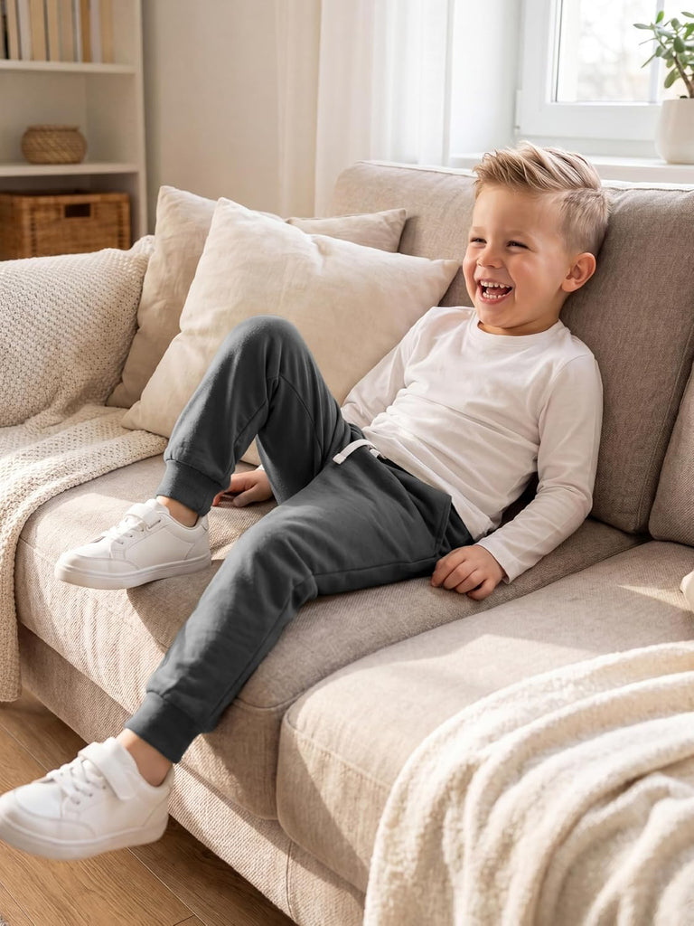4 Pack Toddler Boys Sweatpant Kids Athletic Jogger Pant Pure Cotton