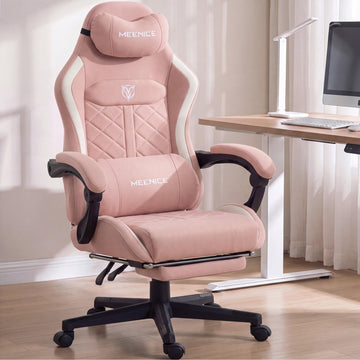 Big and Tall Gaming Chair with Footrest for Adults, Fabric