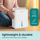 2-in-1 91 Oz Dehumidifier For Home, Bedroom, Bathroom, Basement with Removable Cylinder & Drying Base, Timer