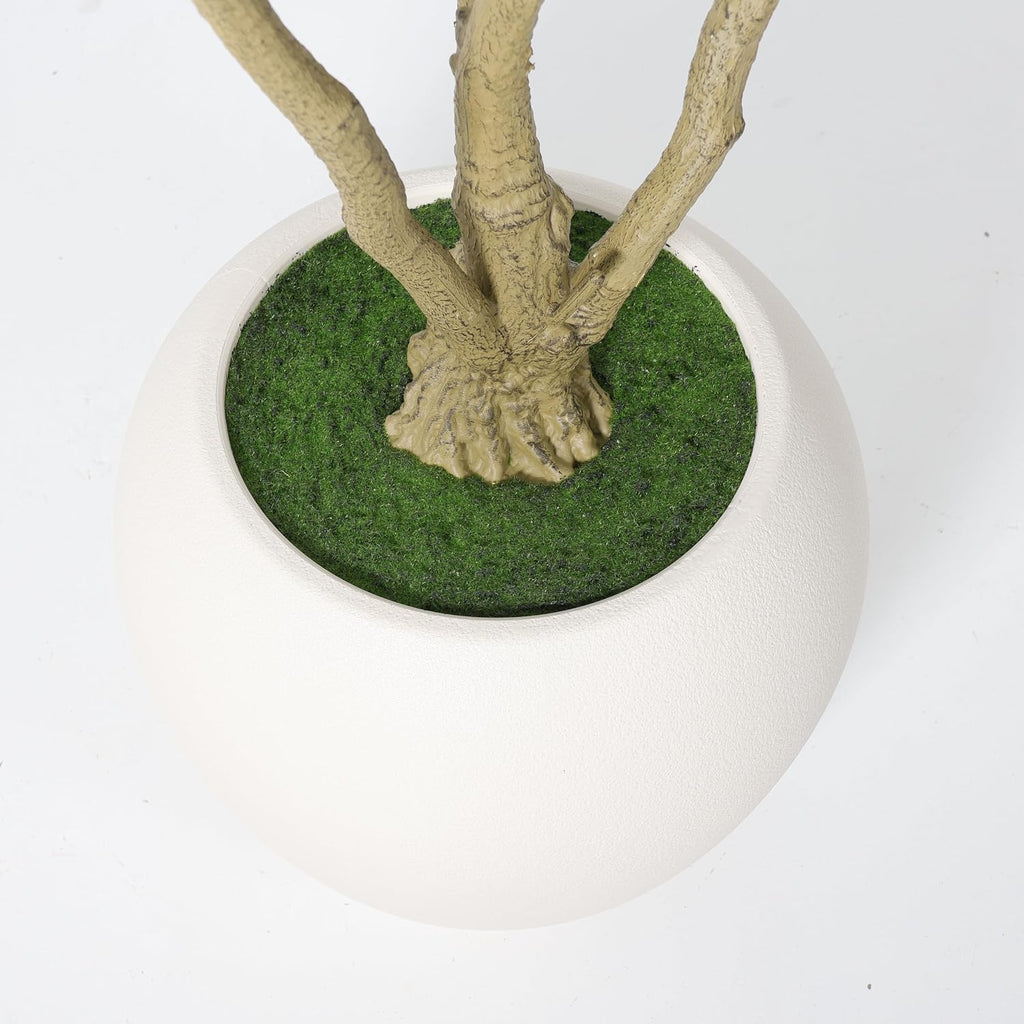 8FT Artificial Olive Tree Tall Faux Potted Plant White Planter Indoor