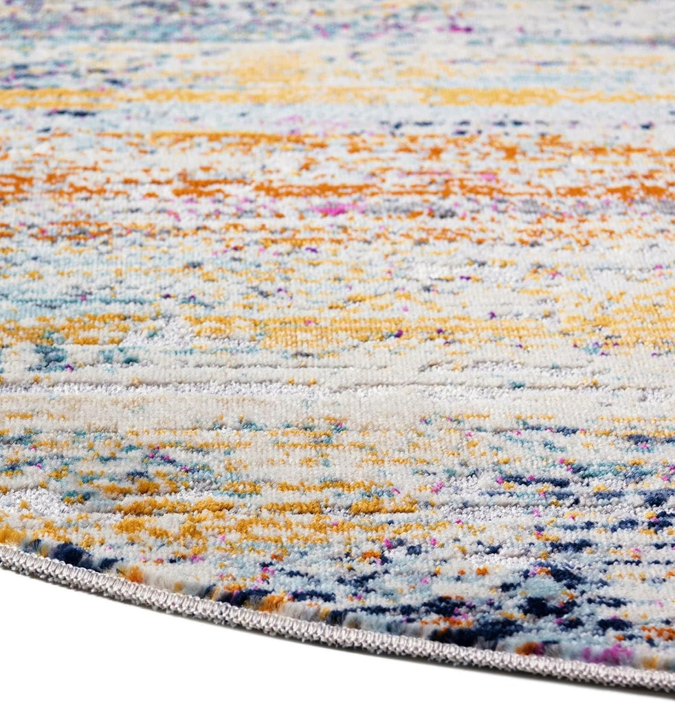 Malibu Collection Rug - 3x5 Oval Multi Low-Pile Rug Perfect s, Large Dining Rooms, Open Floorplans