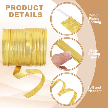 Maxi Piping Bias Tape 5Yards Piping Trim with Cord Gold