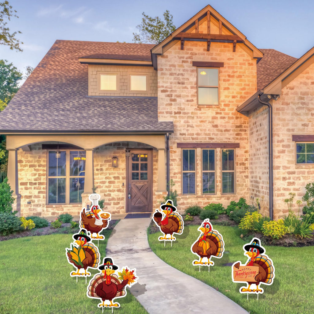 Thanksgiving Turkey Yard Signs, Outdoor Decorations for Lawn Garden