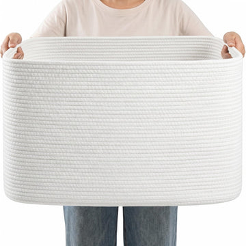 Large Laundry Baskets/Hamper, 25"x16"x16" Rectangle Woven Baskets for Toy Storage, Baby Blanket Basket ,Shelf Basket