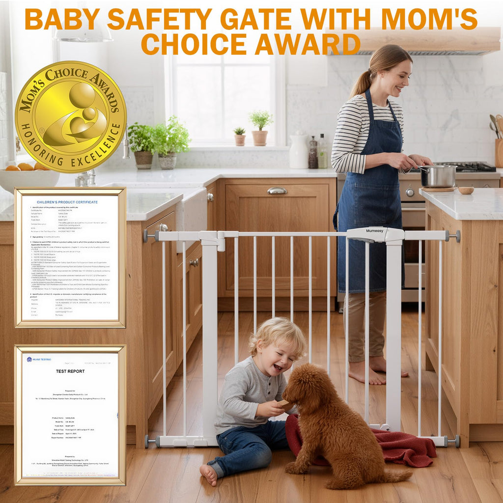 29.7-43" Baby Gate for Stairs & Doorways, Pressure Mounted Dog Gate