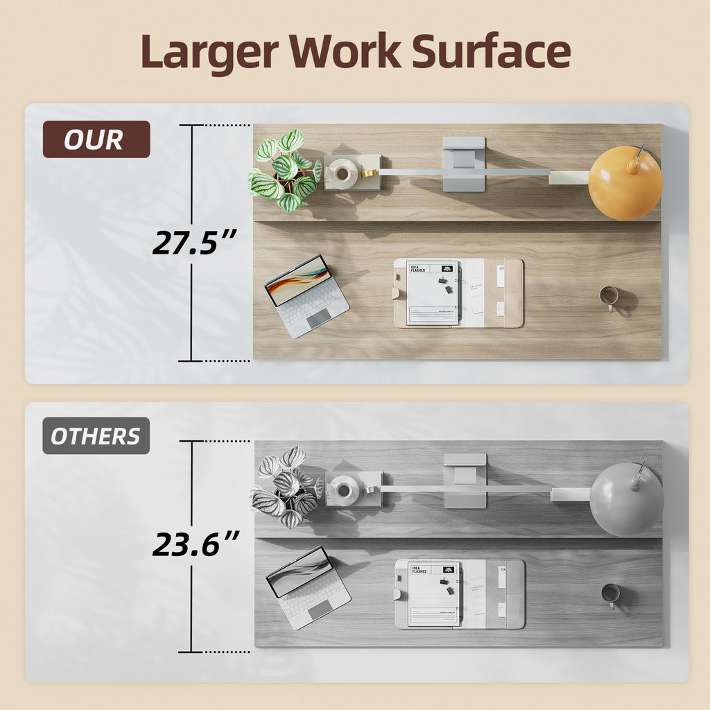 Standing Desk with Two Drawers, Stand Up Standing Desk Adjustable Height, Electric Sit Stand Table with Storage Shelf