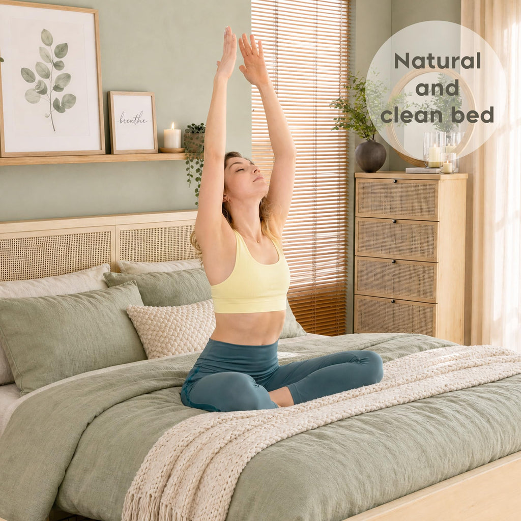 King Bed Frame with Natural Rattan Headboard and Wooden 4 Storage Drawers, Light Oak Metal Platform Bedframe with