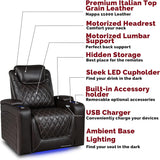 Oslo Home Theater Seating | Premium Top Grain Italian Nappa 11000 Leather, Power Recliner, Power Headrest