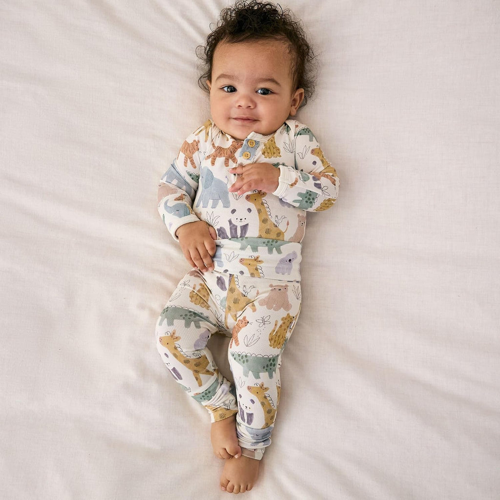 Henley Bodysuit, Soft Viscose from Bamboo Long Sleeve Bodysuit for Baby Boys & Girls, Baby Clothes