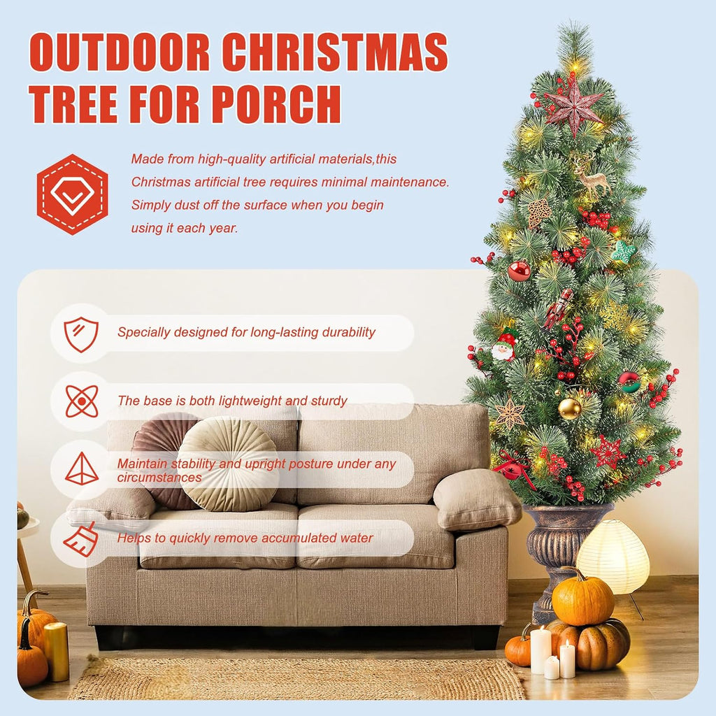 4FT Battery Powered Pre Lit Christmas Tree