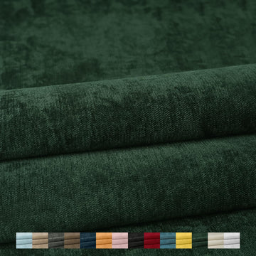 57" Wide Chenille Fabric by the Yard, Luxurious Velvet Texture Plush Material for Sofa Chair Reupholstery, Thick