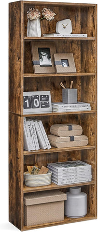Bookshelf, 6-Tier Bookcase, Book Shelf, Open Storage Shelf, 9.4 x 23.6 x 63.3 Inches, Dinning Room
