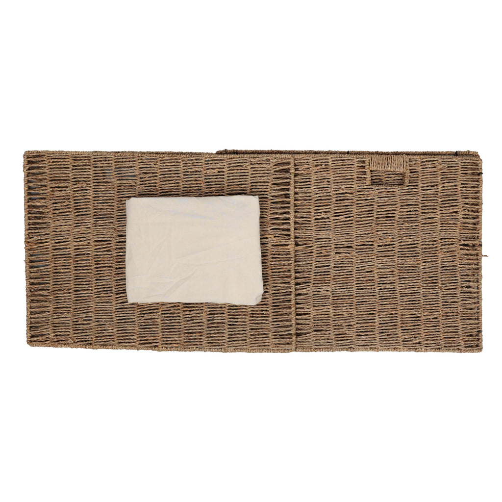 Reed Laundry Hamper Handwoven Seagrass 29.1 Gal 17.7" H, Natural