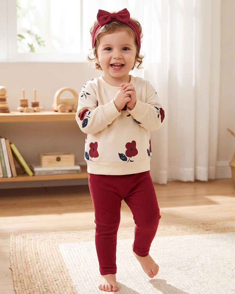 Toddler Baby Girl Clothes Fall Winter Sweatshirt Pants Outfit 6M