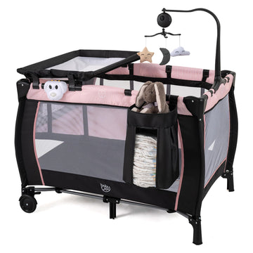 3 in 1 Play Yard, Portable Baby Playard w/Bassinet