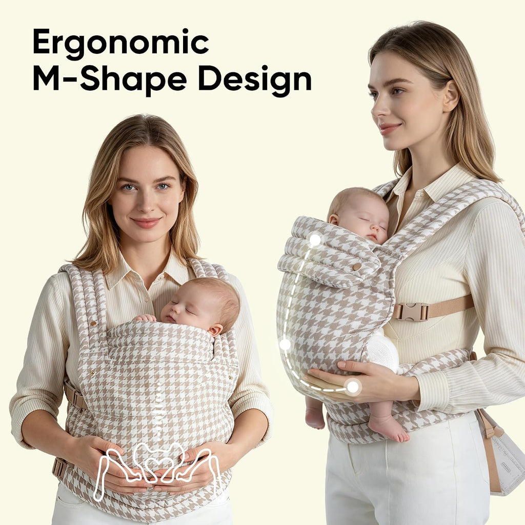 Carrier Newborn to Toddler, Pure Cotton Breathable Hip-Healthy 40lbs