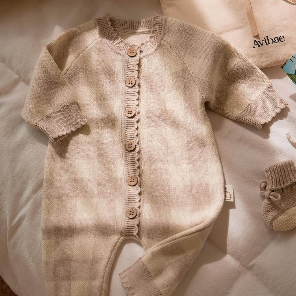 Piece Cotton Newborn Baby Set with Knit Outfit, Hat, Booties