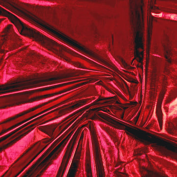 Hologram Metallic Foil Stretch Fabric Width 58 Inches(Red 1yard)