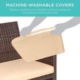Best Choice Products 4-Piece Outdoor Wicker Patio Conversation Furniture Set for Backyard w/Coffee Table