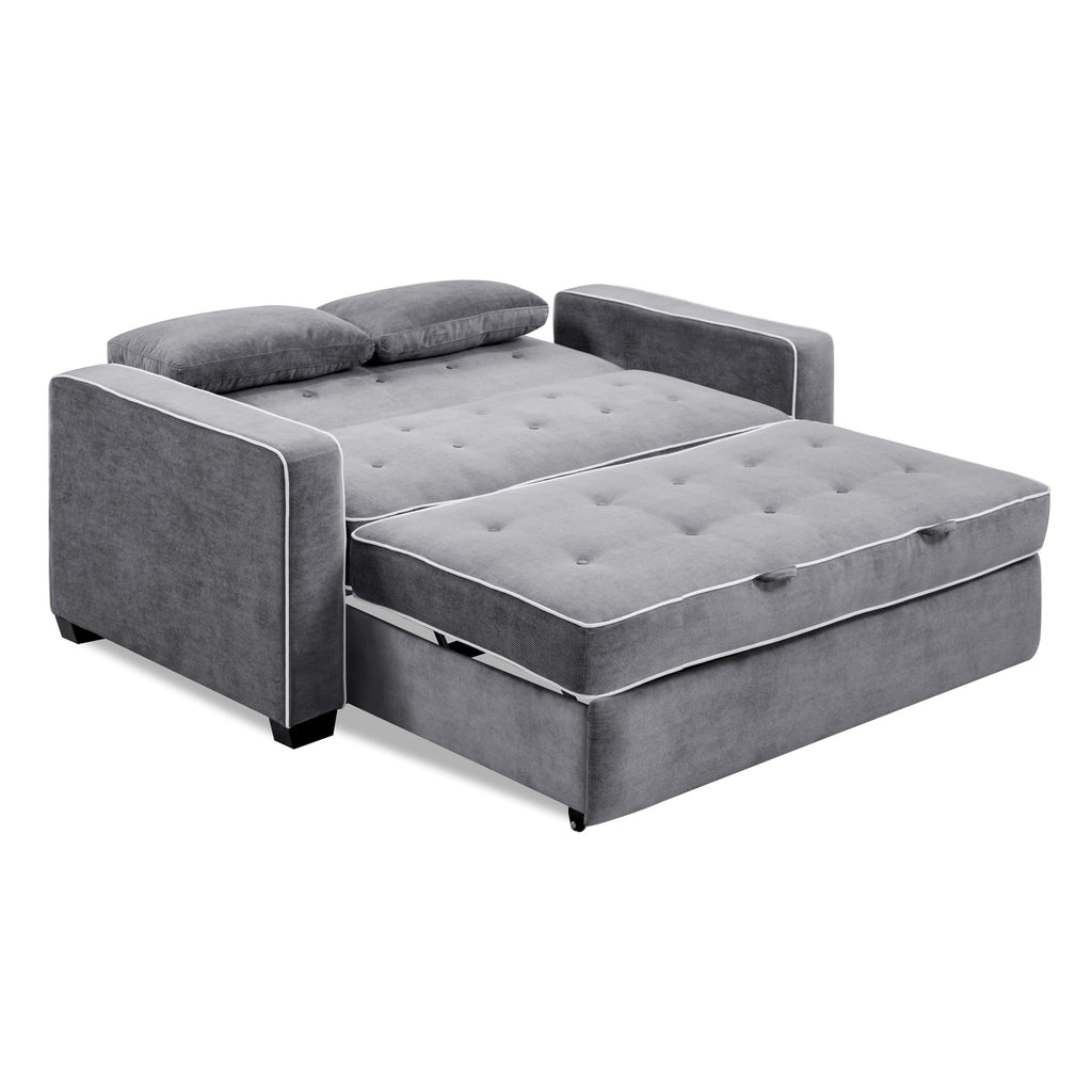 Ainsley 72.6" Convertible Sleeper Sofa, Queen Size, Dreamcoil Comfort, Soft Woven Fabric, Charcoal