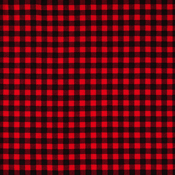 Red & Black Buffalo Check Cotton Calico Fabric, 2 Yards