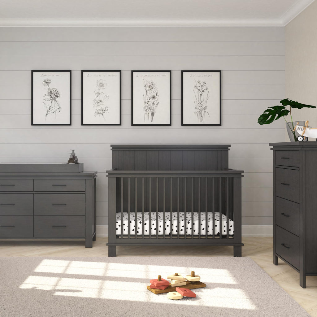 Universal Changing Table Toppers, Attach to Dresser for Diapering Surface (Midnight Gray)