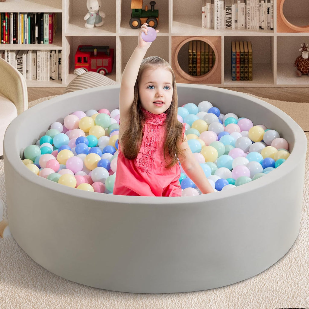 Ball Pit for Toddlers 47.24''x15.75'' Baby Ball Pit Soft Foam Ball Pits Round Lagre Kids Ball Pits Indoor and Outdoor