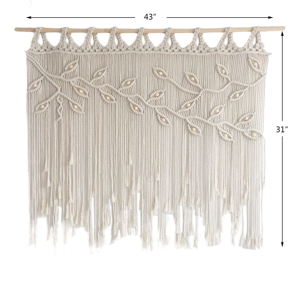 Macrame Wall Hanging Woven Tapestry Bedroom Curtain Leaf Shape Living Room Curtains Wall Decor